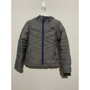 THE NORTH FACE 550 DOWN Puffer Jacket HOODED QUILTED GRAY Coat‎ Destiny Small
